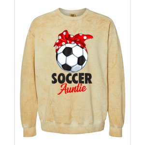 Soccer Auntie Aunt Women Colorblast Crewneck Sweatshirt