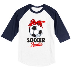 Soccer Auntie Aunt Women Baseball Sleeve Shirt