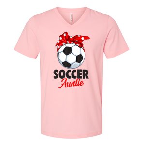 Soccer Auntie Aunt Women V-Neck T-Shirt