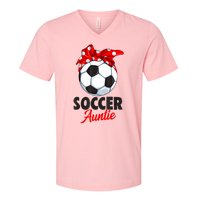 Soccer Auntie Aunt Women V-Neck T-Shirt