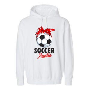 Soccer Auntie Aunt Women Garment-Dyed Fleece Hoodie