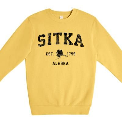 Sitka Alaska Ak Vintage Athletic Sports Premium Crewneck Sweatshirt