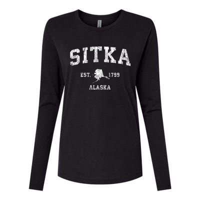 Sitka Alaska Ak Vintage Athletic Sports Womens Cotton Relaxed Long Sleeve T-Shirt