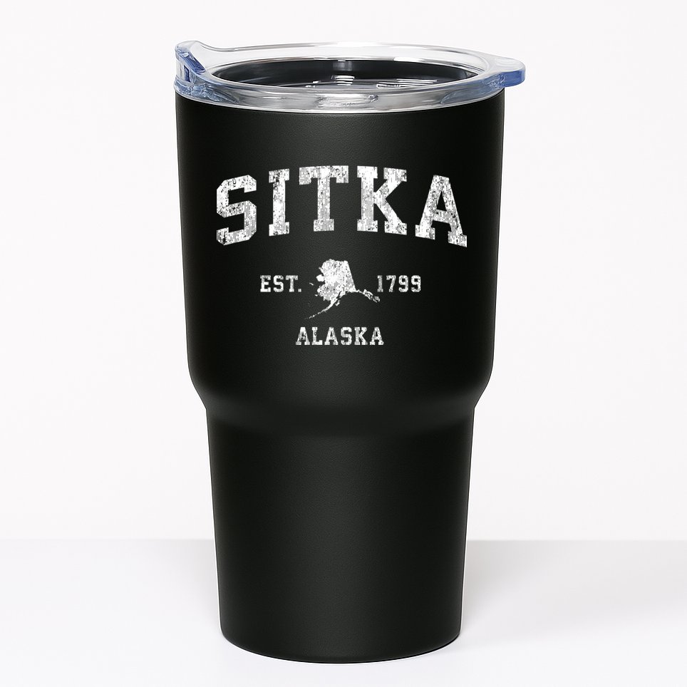 Sitka Alaska Ak Vintage Athletic Sports Tumbler