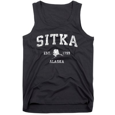 Sitka Alaska Ak Vintage Athletic Sports Tank Top