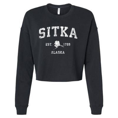 Sitka Alaska Ak Vintage Athletic Sports Cropped Pullover Crew