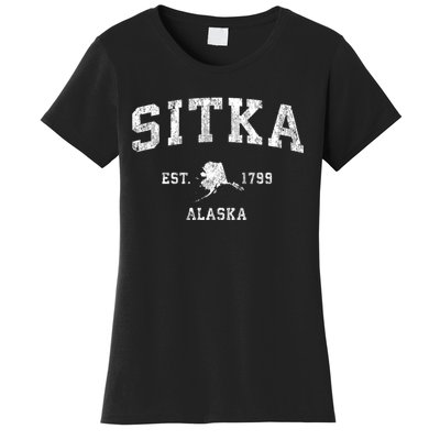 Sitka Alaska Ak Vintage Athletic Sports Women's T-Shirt