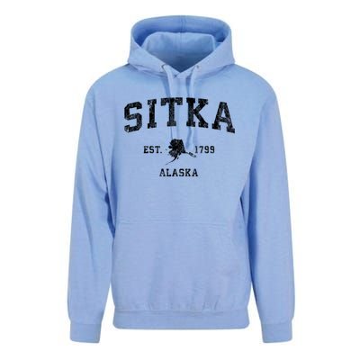 Sitka Alaska Ak Vintage Athletic Sports Unisex Surf Hoodie