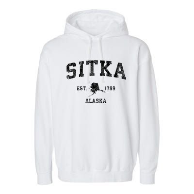 Sitka Alaska Ak Vintage Athletic Sports Garment-Dyed Fleece Hoodie