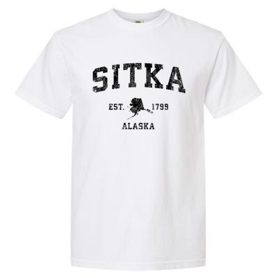 Sitka Alaska Ak Vintage Athletic Sports Garment-Dyed Heavyweight T-Shirt