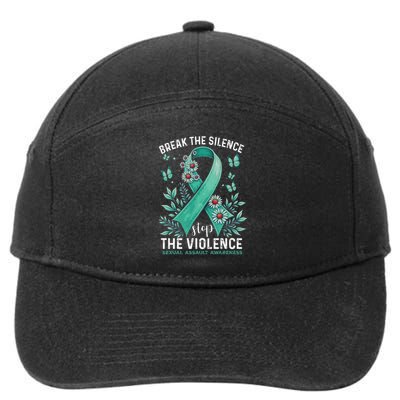 Sexual assault awareness time to Stop Violence End Silence 7-Panel Snapback Hat