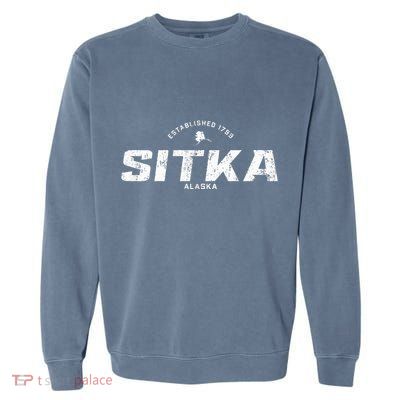 Sitka Alaska Ak Vintage Athletic Sports Garment-Dyed Sweatshirt