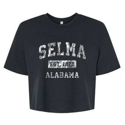 Selma Alabama Al Vintage Established Sports Bella+Canvas Jersey Crop Tee