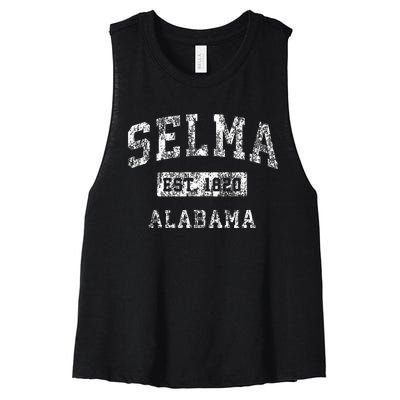 Selma Alabama Al Vintage Established Sports Women's Racerback Cropped Tank