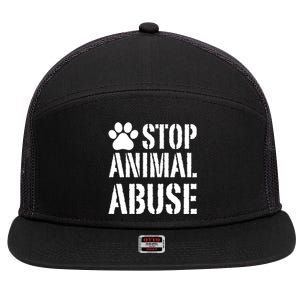 Stop Animal Abuse Stop Violence Against Animal 7 Panel Mesh Trucker Snapback Hat