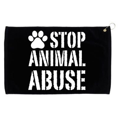 Stop Animal Abuse Stop Violence Against Animal Grommeted Golf Towel