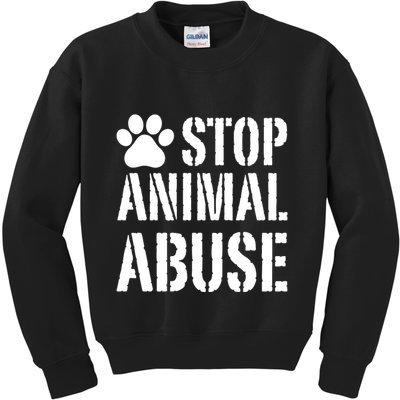 Stop Animal Abuse Stop Violence Against Animal Kids Sweatshirt