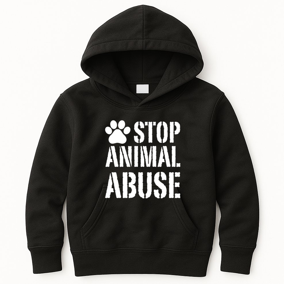 Stop Animal Abuse Stop Violence Against Animal Kids Hoodie