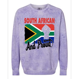 South African And Proud Love South Africa Flag Colorblast Crewneck Sweatshirt