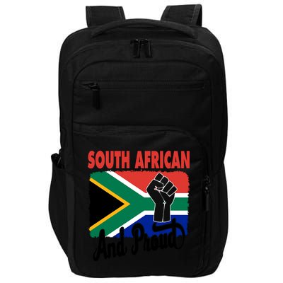 South African And Proud Love South Africa Flag Impact Tech Backpack