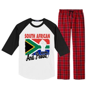 South African And Proud Love South Africa Flag Raglan Sleeve Pajama Set