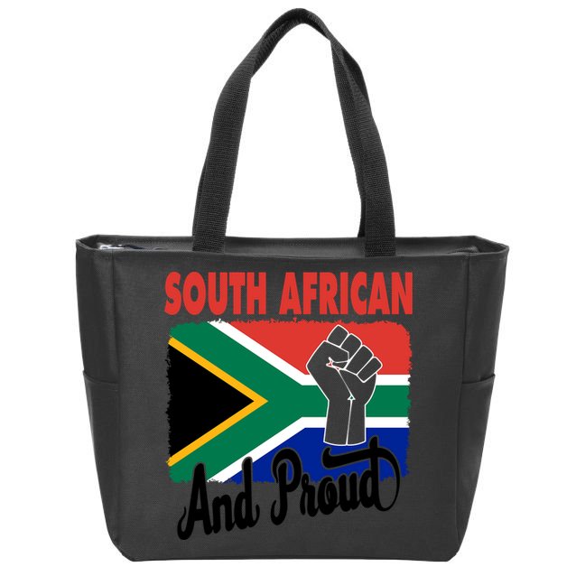 South African And Proud Love South Africa Flag Zip Tote Bag
