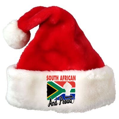 South African And Proud Love South Africa Flag Premium Christmas Santa Hat