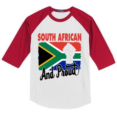 South African And Proud Love South Africa Flag Kids Colorblock Raglan Jersey