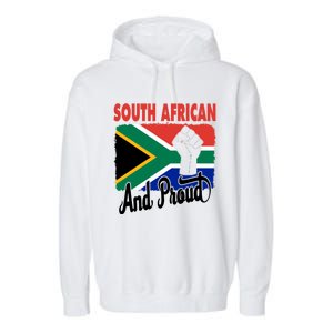 South African And Proud Love South Africa Flag Garment-Dyed Fleece Hoodie