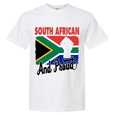 South African And Proud Love South Africa Flag Garment-Dyed Heavyweight T-Shirt
