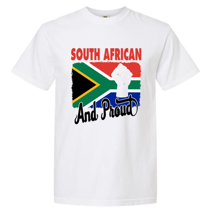 South African And Proud Love South Africa Flag Garment-Dyed Heavyweight T-Shirt