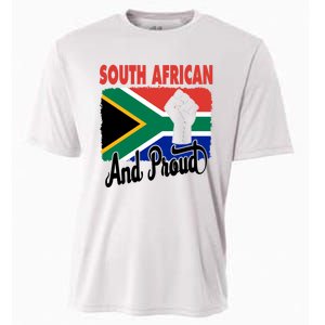 South African And Proud Love South Africa Flag Cooling Performance Crew T-Shirt