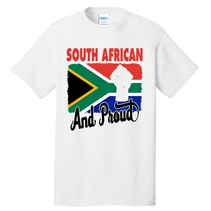 South African And Proud Love South Africa Flag Tall T-Shirt