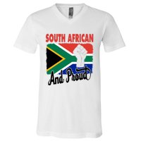 South African And Proud Love South Africa Flag V-Neck T-Shirt