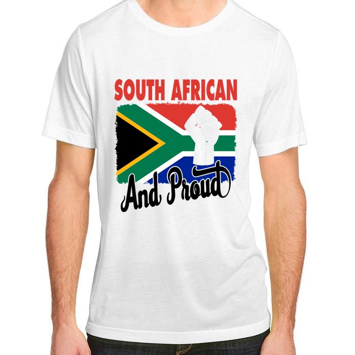 South African And Proud Love South Africa Flag Adult ChromaSoft Performance T-Shirt