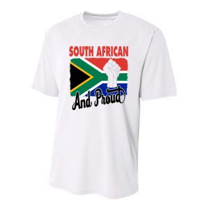 South African And Proud Love South Africa Flag Youth Performance Sprint T-Shirt