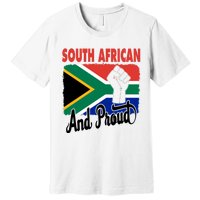 South African And Proud Love South Africa Flag Premium T-Shirt