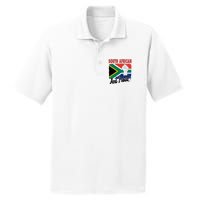 South African And Proud Love South Africa Flag PosiCharge RacerMesh Polo