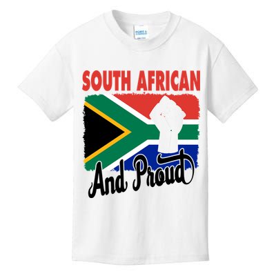 South African And Proud Love South Africa Flag Kids T-Shirt