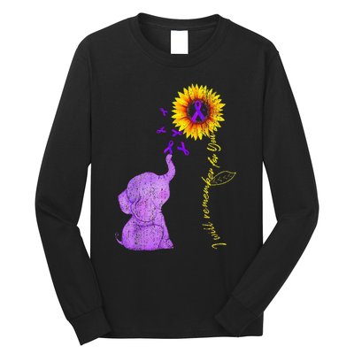 Sunflower Alzheimer Awareness I Will Remember For You TAwa Long Sleeve Shirt