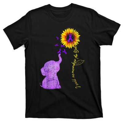 Sunflower Alzheimer Awareness I Will Remember For You TAwa T-Shirt