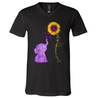 Sunflower Alzheimer Awareness I Will Remember For You TAwa V-Neck T-Shirt