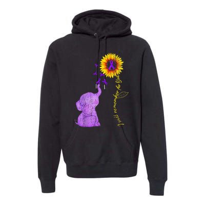 Sunflower Alzheimer Awareness I Will Remember For You TAwa Premium Hoodie