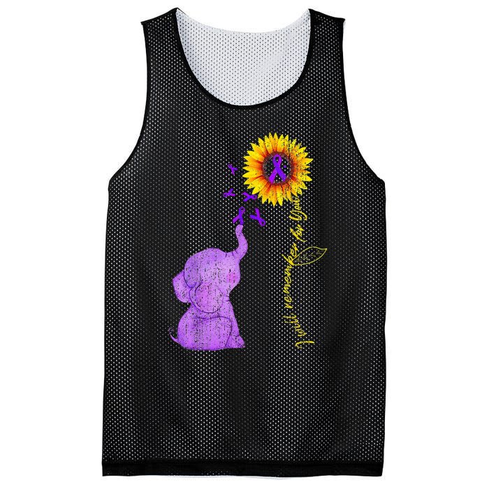 Sunflower Alzheimer Awareness I Will Remember For You TAwa Mesh Reversible Basketball Jersey Tank