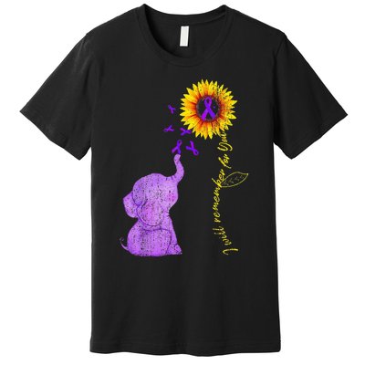 Sunflower Alzheimer Awareness I Will Remember For You TAwa Premium T-Shirt