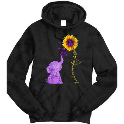 Sunflower Alzheimer Awareness I Will Remember For You TAwa Tie Dye Hoodie