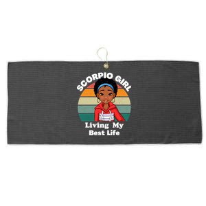 Scorpio African American Melanin Black November Zodiac Gift Large Microfiber Waffle Golf Towel