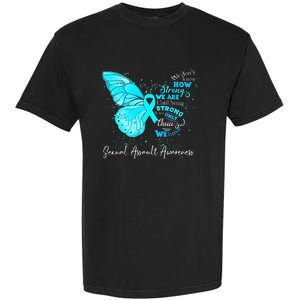 Sexual Assault Awareness Teal Ribbon Butterfly Garment-Dyed Heavyweight T-Shirt