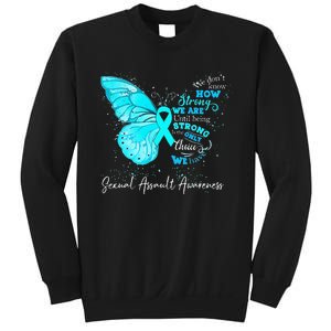 Sexual Assault Awareness Teal Ribbon Butterfly Sweatshirt