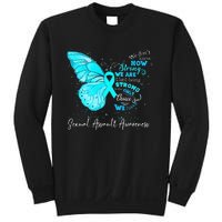 Sexual Assault Awareness Teal Ribbon Butterfly Sweatshirt